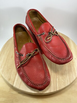 #ad Polo Ralph Lauren Driving Mens Red Leather Laces Size 12D Casual Dress Loafers