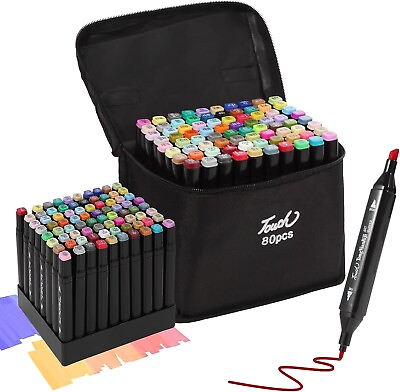 #ad 80 Colors Markers Graphic Drawing Painting Alcohol Art Dual Tip Sketch Pens