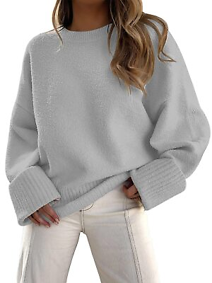 #ad EFAN Women Oversized Sweaters Fall Trendy Outfits Long Sleeve Crew Neck Fuzzy...