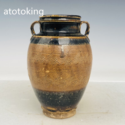 #ad 6.2quot; China Antique porcelain Jizhou kiln double series jar