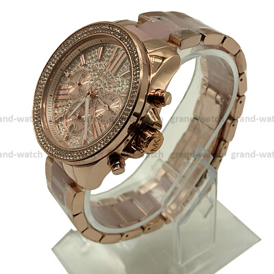 #ad Michael Kors MK6096 Wren Rose Gold Chronograph Dial Fashion Women#x27;s Watch