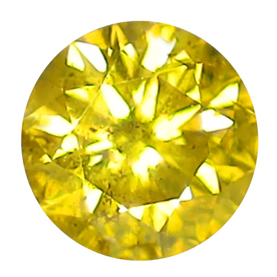 #ad 0.30 ct Fair Round Cut 4 x 4 mm SI Clarity Fancy Vivid Yellow Yellow Diamond