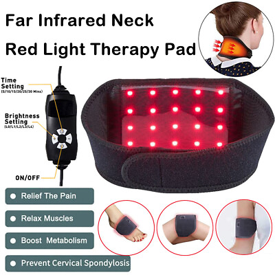 #ad Red Light Infrared Therapy Body Neck Wrist Arthritis Pain Relief LED Wrap Belt