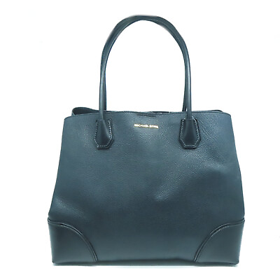 #ad Michael Kors GHW Tote Bag Shoulder Bag Calfskin Leather Black $255.00