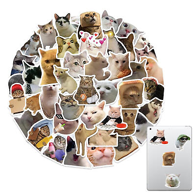 #ad Cute Cat Stickers 50pcs Funny Kitten Sticker Pack Waterproof Vinyl Decals
