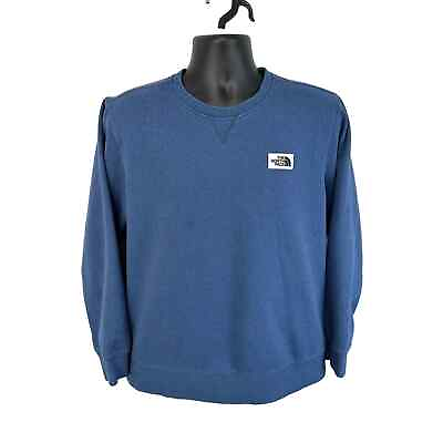 #ad North Face Heritage Patch Crew Blue Size Large Mens Crewneck Sweatshirt Outdoor
