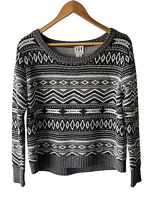 #ad Haute Hippie Size XS S Oversized Southwest Print Cozy Merino Wool Sweater