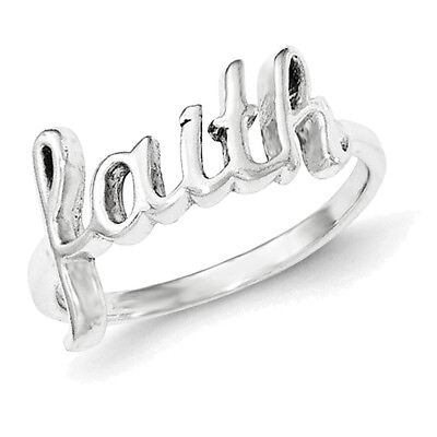 #ad Sterling Silver Polished #x27;Faith#x27; Ring QR6072