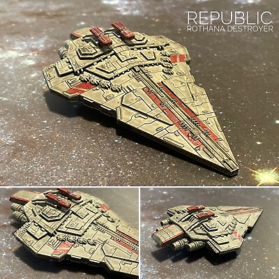 #ad Star Wars Armada Custom Clone Wars Red Painted Rothana Destroyer 3DResin Print