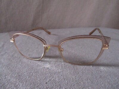 #ad Morel France 20027K rose gold cat eye eyeglasses frames 49 20 135
