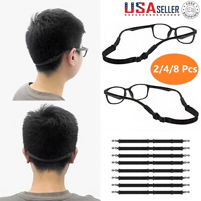 #ad 8x Adjustable Glasses with Glasses Retainer Glasses Sports Non Slip Fixing Rope