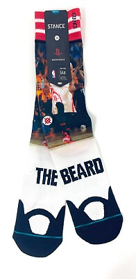#ad James Harden Socks Mens Large Stance Crew Basketball The Beard Houston Rockets