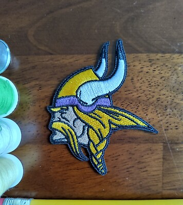 #ad Minnesota Vikings Patch Left Facing Head Logo NFL Football Iron On 2.75x2.25quot;