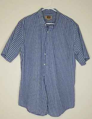 #ad The Foundry Supply Men#x27;s Shirt XLT Button Down Collar Short Sleeve Gingham Check