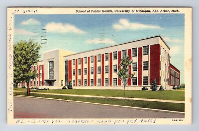 #ad Ann Arbor MI Michigan University of Michigan Antique Vintage c1953 Postcard