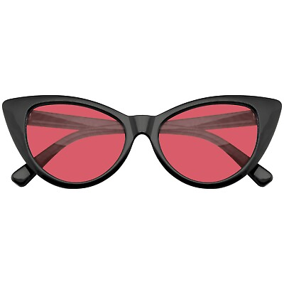 #ad Sunglasses Retro 1990#x27;s Color Tint Fashion Mod Black Super Cat Eye Sunglasses