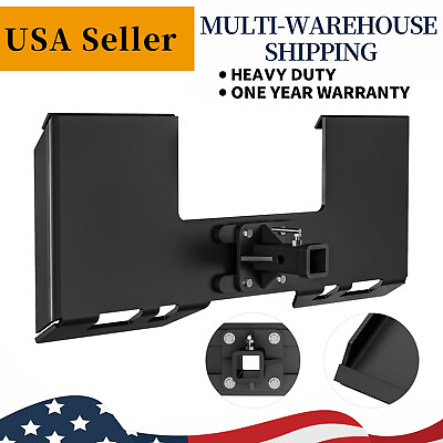 #ad 3 8quot; Thick Skid Steer Mount Plate W 2quot; Detachable Trailer Hitch Receiver Attach