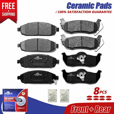 #ad Front and Rear Ceramic Brake Pads For 2006 2010 Jeep Commander Grand Cherokee