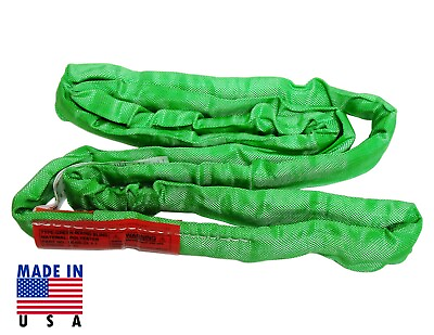 #ad USA Made Green Endless Round Sling Domestic Rim Sling Crane Pull Tow Strap Lift