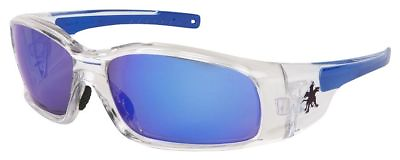 #ad MCR Safety Swagger Safety Glasses Sunglasses Clear Frame Blue Mirror Lenses Z87