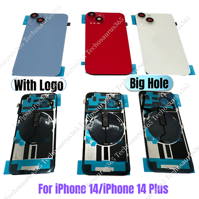 #ad For iPhone 14 iPhone 14 Plus Back Glass Replacement Big Cam Hole Rear Cover Lot