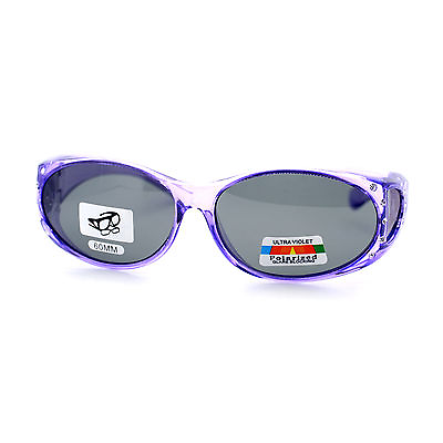 #ad Womens Polarized Fit Over Glasses Rhinestone Sunglasses Oval Frame $12.95