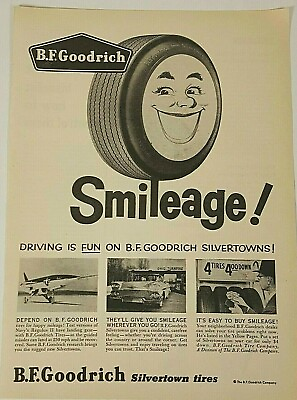 #ad 1958 Tires by B.F. Goodrich for Navy Planes Goodrich Silvertowns for Automobiles