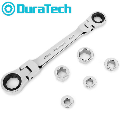 #ad DURATECH Flex Head Double Box End Ratcheting Wrench Set 7 In 1 Metric Wrench Set