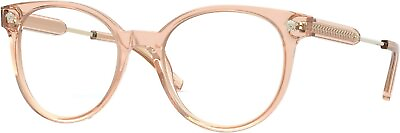 #ad VERSACE VE3291 5215 51mm Transparent Brown Square Rectangle Women#x27;s Eyeglasses