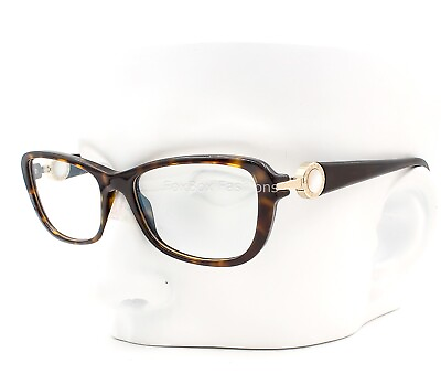 #ad Bvlgari 4075H 504 Eyeglasses Glasses Brown Tortoise w Gold Opal Logo 54 16 135