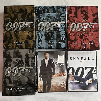#ad James Bond Ultimate Edition Vol. 1 2 3 4 DVD 17 Films 32 Discs Rare