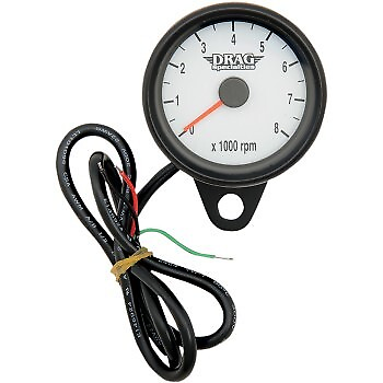 #ad Drag Specialties 2211 0126 2.4quot; White Backlit Mini Electronic Tachometer