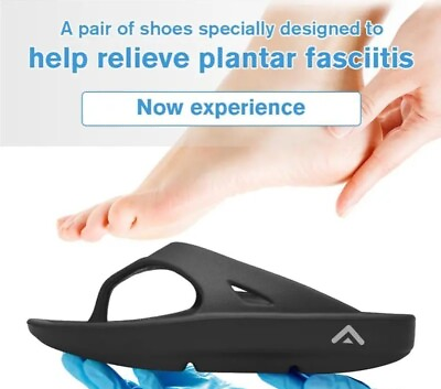 #ad Famones Thong Sandals Arch Support Flip Flops Black Unisex Men#x27;s 6 Women#x27;s 8 $19.99