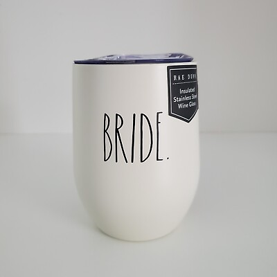 #ad Bride Wine Glass 2021 Rae Dunn Insulated Stainless Steel Lid 12 Ounce New