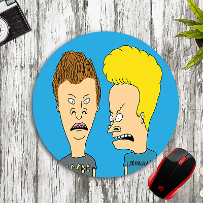 #ad BEAVIS amp; BUTTHEAD BLUE ROUND PC GAMING MOUSE PAD MAT HOME SCHOOL OFFICE GIFT D2 $12.95
