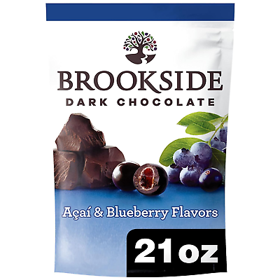 #ad Dark Chocolate Acai and Blueberry Flavored Snacking Chocolate Bag 21 Oz
