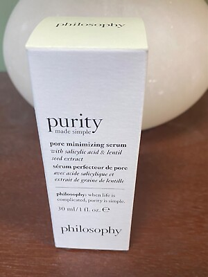 #ad Purity made simple Pore minimizing Serum Philosophy 30ml 1 FL. Oz New