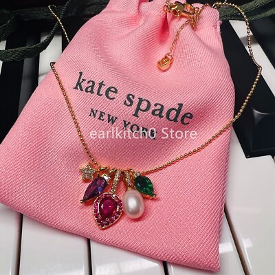 #ad NWT Kate ks Spade Light Up The Room Pearl Crystal Light Charm Pendant Necklace