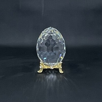 #ad Swavorski Crystal Egg Retired Square Silver Crystal Collection Mark 1976 1988