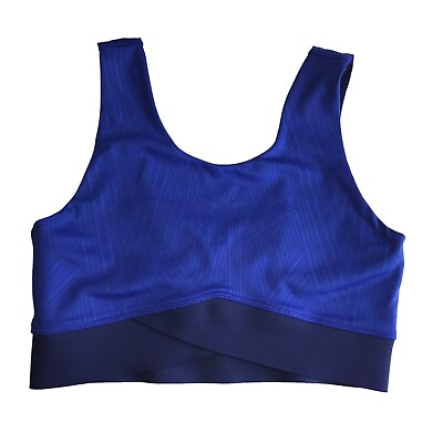 #ad IVY PARK Sports Bra Crop Top Cobalt Blue with Geometric Lines Pattern. Small
