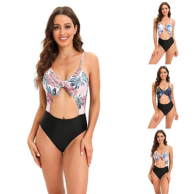 #ad Coconut Petal Print Bikini Sexy Beautiful Deep V Swim Bras for under Swimsuits