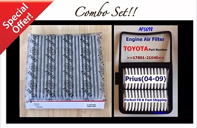 #ad CARBONIZED CABIN ENGINE AIR FILTER FOR TOYOTA PRIUS 04 09 AF5698 C35516