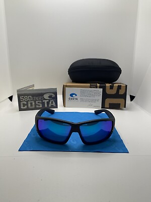 #ad Costa Del Mar Tuna Alley Sunglasses for Men Black Blue 580p Polarized Lens