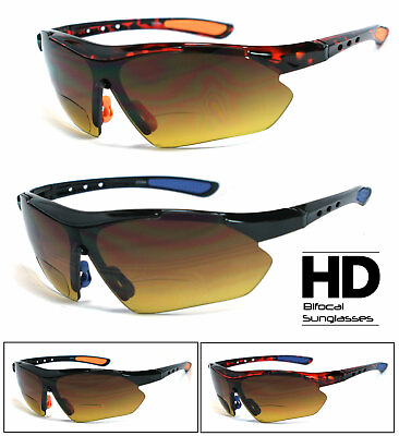 #ad 1 or 2 Pairs Bifocal HD LENS Reader Reading Glasses Sunglasses Amber Lens UV400