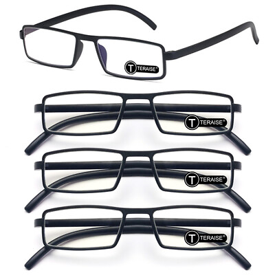 #ad TERAISE 4 Pack Upgrade Reading Glasses Ultralight Reader Anti blue Glasses