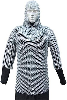 #ad Medieval Chainmail 18G Steel Shirt amp; Colf Long Shirt LARP Armor For Cosplay Craf
