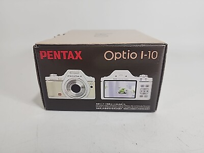 #ad NEW Pentax Optio I 10 Digital Camera 12.1 MP with 5x Optical Zoom Pearl white