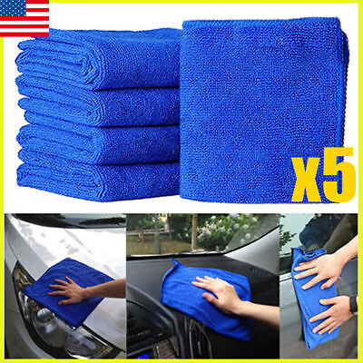 #ad 5 Microfiber Cleaning Cloth Towel Rag Car Polishing No Scratch Auto Detailing*