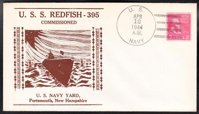 #ad WWII Submarine USS REDFISH SS 395 COMMISSIONING Naval Cover C1239D