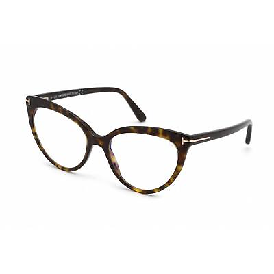 #ad Tom Ford Women#x27;s Eyeglasses Dark Havana Plastic Cat Eye Shape Frame FT5674 B 052